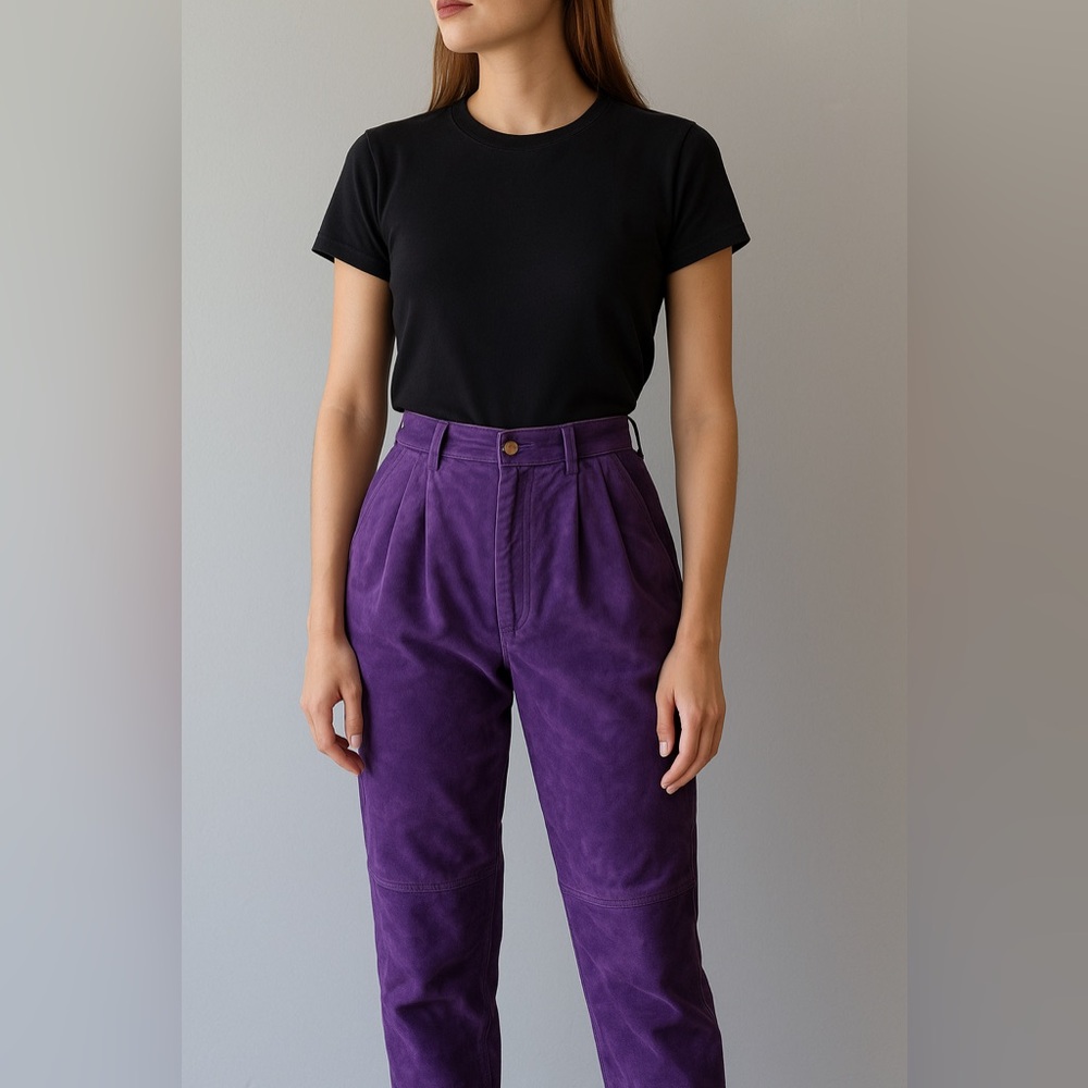 Vintage Purple Suede Pants
